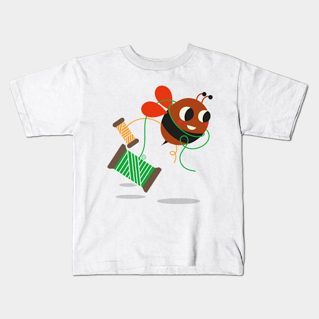 Little sewing bee Kids T-Shirt by verycherry